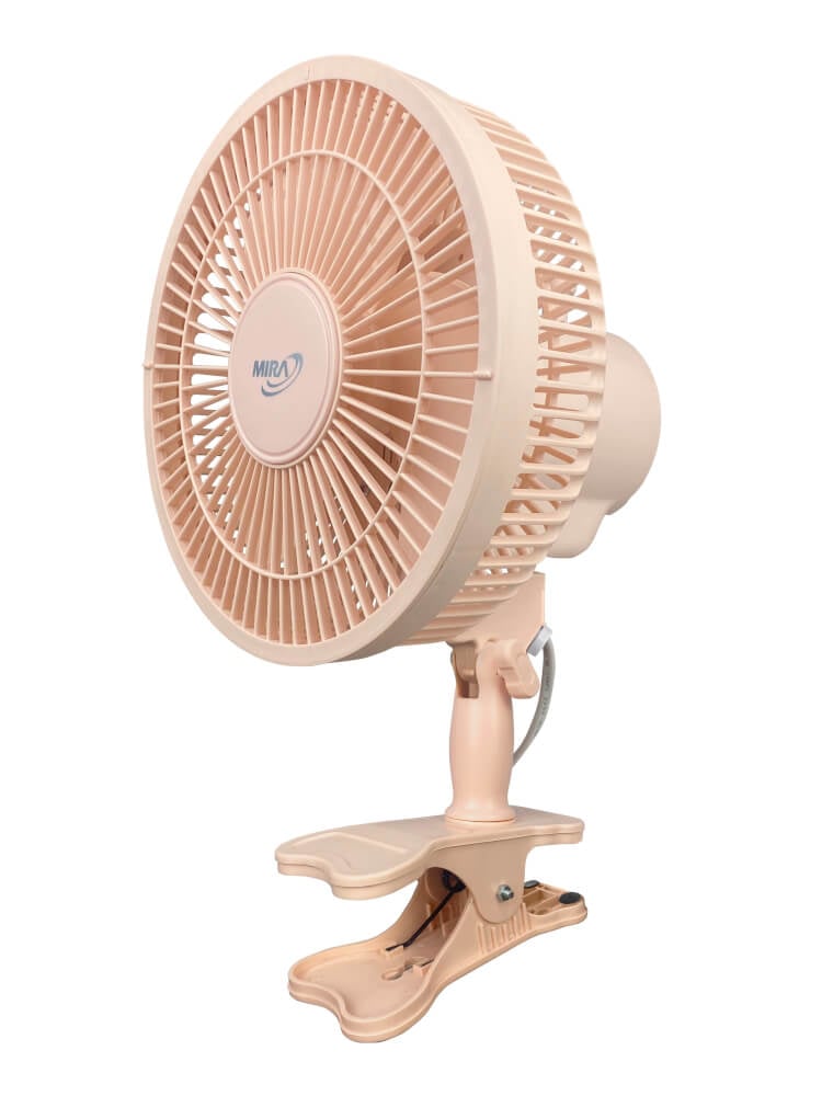 พัดลมตั้งโต๊ะ แบบหนีบ 8 นิ้ว MIRA M-73 PEACH